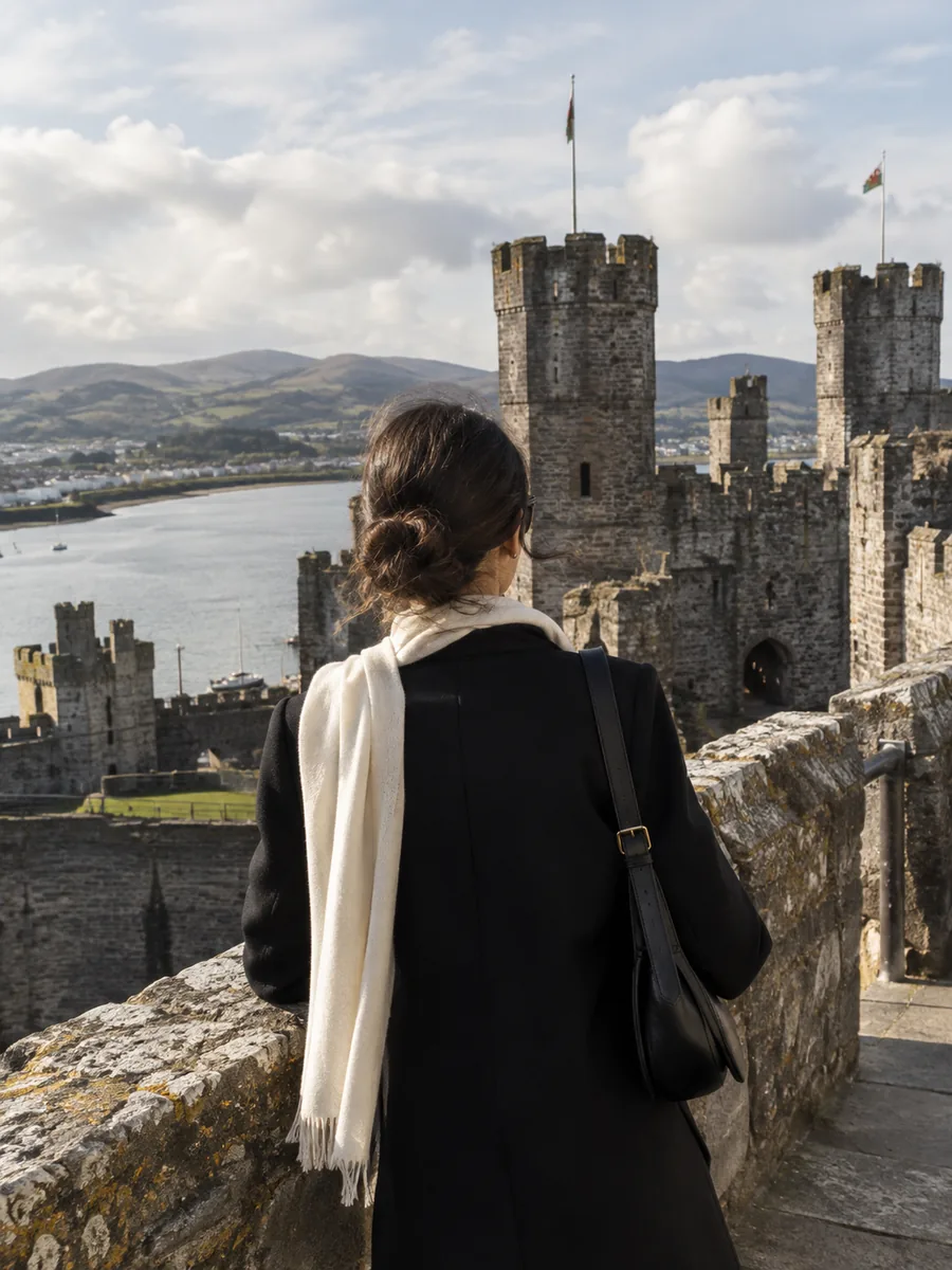 Vista del Castello di Caernarfon